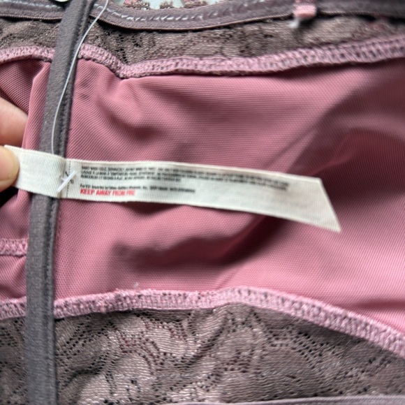 Free People Intimately Purple Velvet Bandeau With Lace Trim XS - Picture 7 of 8